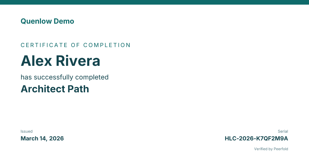 An example of the certificate you receive
